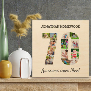 Impression Sur Bois Collage photo du 70e anniversaire dans le numéro 7