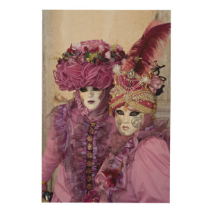 Impression Sur Bois Couple En Costume De Carnaval, Venise
