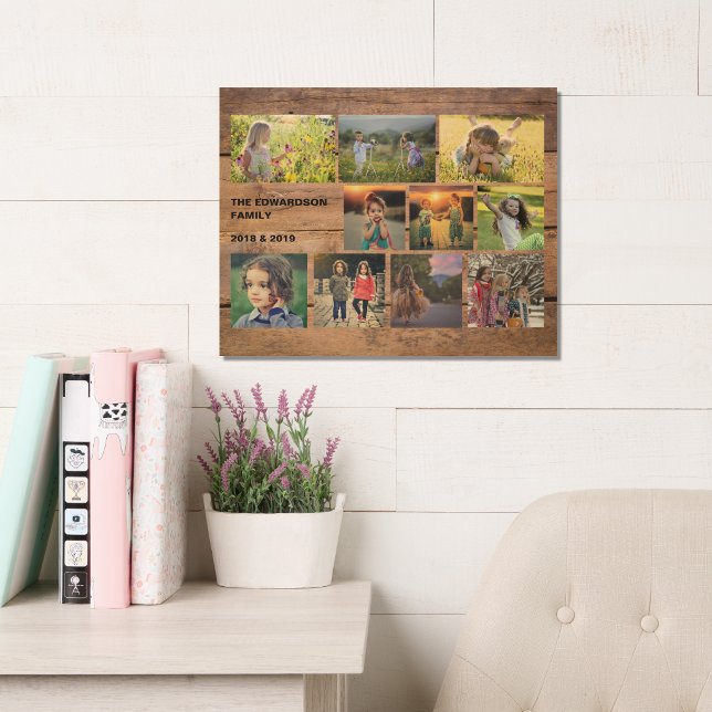 Impression Sur Bois Create your own rustic wood family photo collage