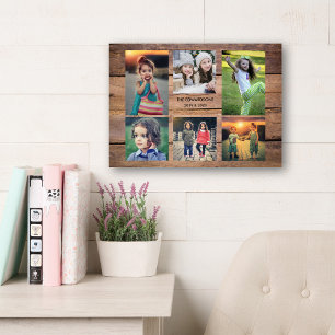 Impression Sur Bois Create your own rustic wood family photo collage