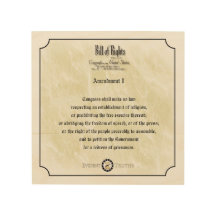 Déclaration des droits - plaque rustique de mur de