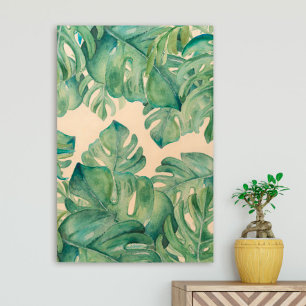 Impression Sur Bois Décor de mur de feuille tropicale Feuilles de palm