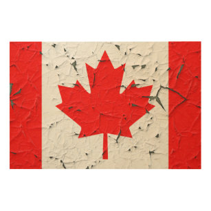 Impression Sur Bois Feuille d'érable rouge du Canada Peinture