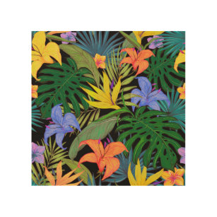 Impression Sur Bois Graphique de fleur d'Aloha de Hawaii tropical