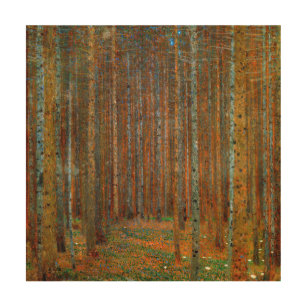 Impression Sur Bois Gustav Klimt - Forêt de pins de Tannenwald