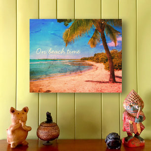 Impression Sur Bois Hawaii Beach Palm Tree Photo Vintage Sur Beach Tim