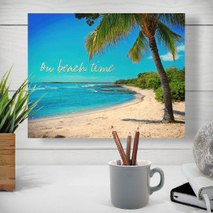 Impression Sur Bois Hawaii Tropical Palm Tree Photo Sur Plage Time