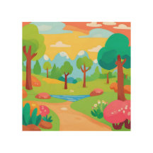 Illustration paysagère avec arbres