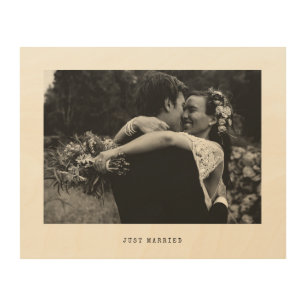 Impression Sur Bois Juste marié Simple photo de Mariage