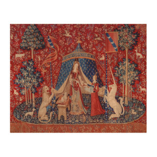 Impression Sur Bois Lady and Unicorn Medieval Tapestry Desire