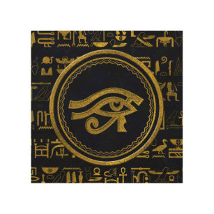 Impression Sur Bois Oeil égyptien d'or de Horus - Wadjet