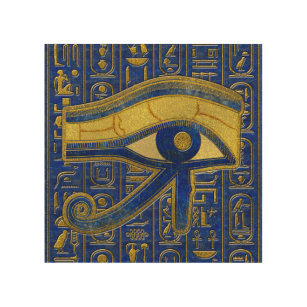 Impression Sur Bois Oeil égyptien d'or de lazulite de Horus - de