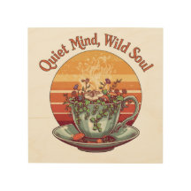 Œuvre d'art en bois vintage pour mur - Esprit calm