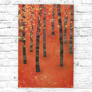 Impression Sur Bois Paysage de la forêt de Birch