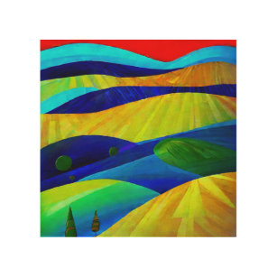 Impression Sur Bois Paysage de Rainbow Imaginaire Hills