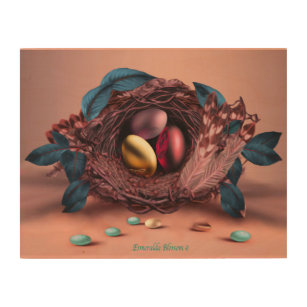 Impression Sur Bois Peach Spring Egg Basket