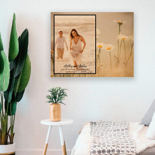 Impression Sur Bois Photo Daisy Floral 5e anniversaire Mariage