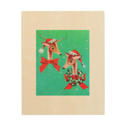 Impression Sur Bois Renne de mod de la moitié du siècle vintage