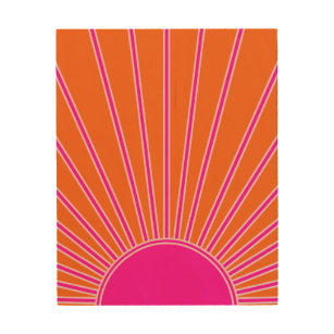 Impression Sur Bois Soleil Sunrise Orange Et Rose Chaud Preppy Sunshin