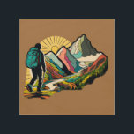 Impression Sur Bois Une randonnée pédestre sur un sentier de montagne<br><div class="desc">Une randonnée pédestre sur un sentier de montagne</div>