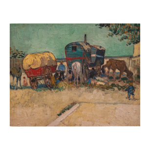 Impression Sur Bois Vincent Van Gogh - Caravanes, Camp de Tziganes prè