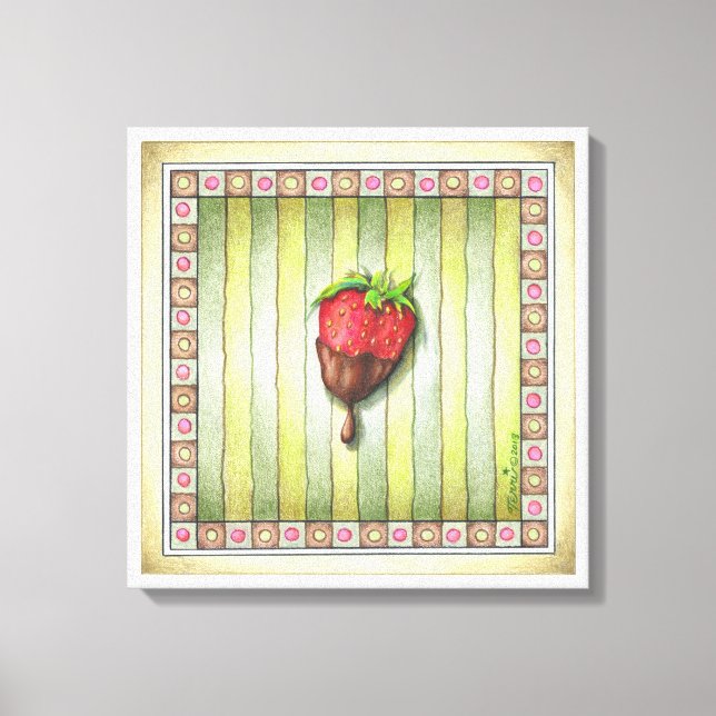 Impression sur toile 18"x18" FRAISE RECouverte DE  (Recto)