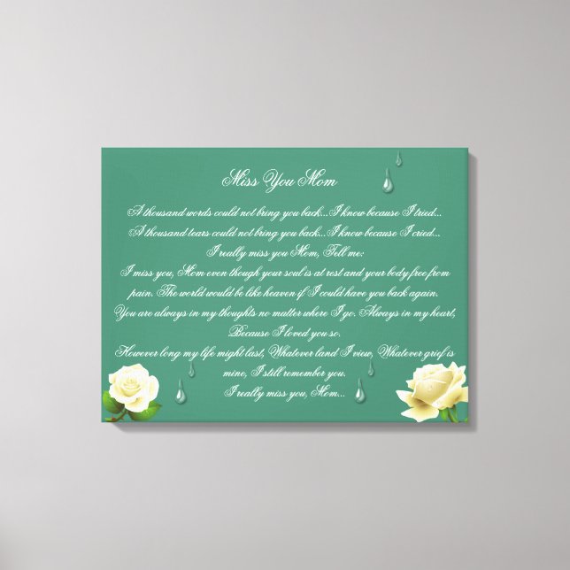 Impression sur toile 24x16 Toi Maman qu'on regrett (Recto)