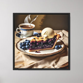 Impression sur toile 40x40 cm Tarte aux myrtilles 