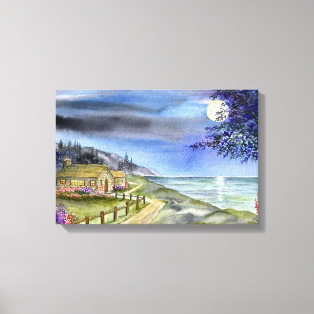 Impression sur toile À la lumière de la lune argen (Recto)