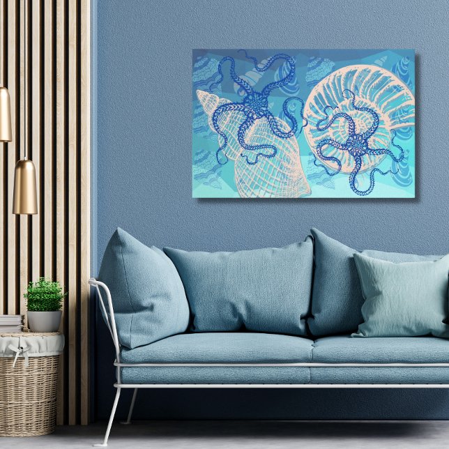 Impression sur toile Abstract Deep Blue Sea 36"x24 (Créateur téléchargé)