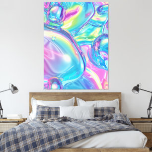 Impression sur toile abstraite en chrome liquide é