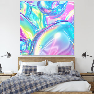 Impression sur toile abstraite en chrome liquide é