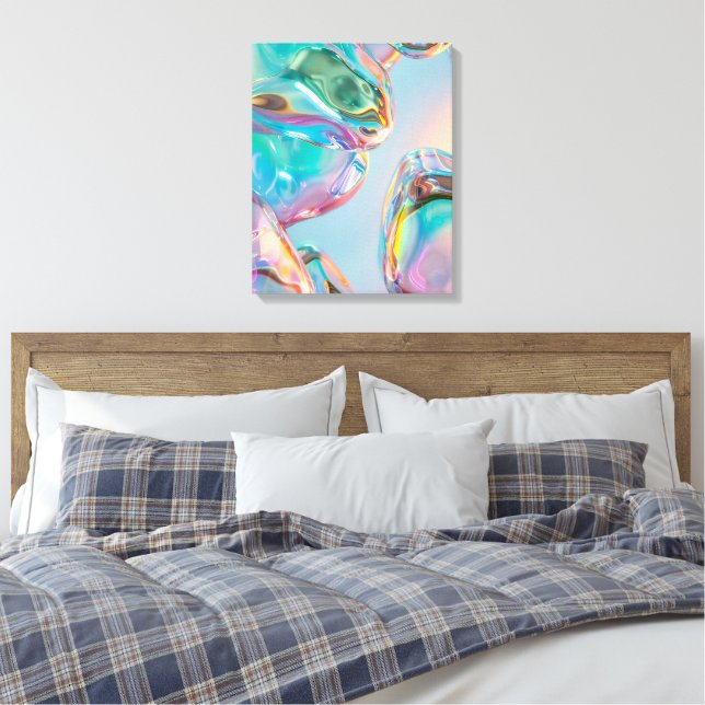 Impression sur toile abstraite en chrome liquide é (Insitu(Chambre))
