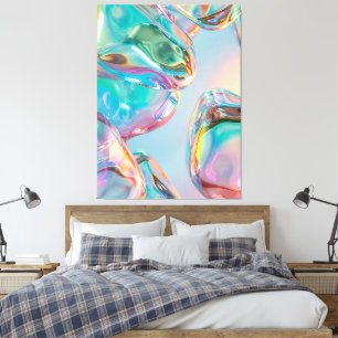 Impression sur toile abstraite en chrome liquide é