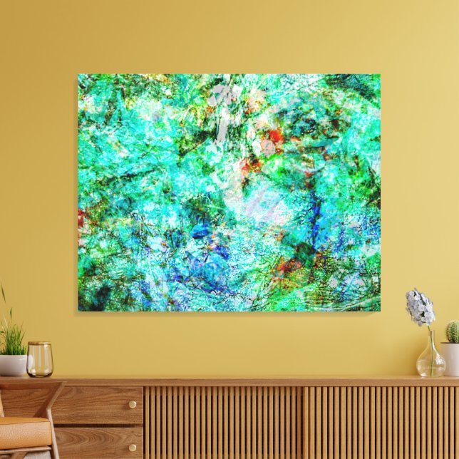 Impression sur toile abstraite paisible étirée,Rel (Insitu(Salon))