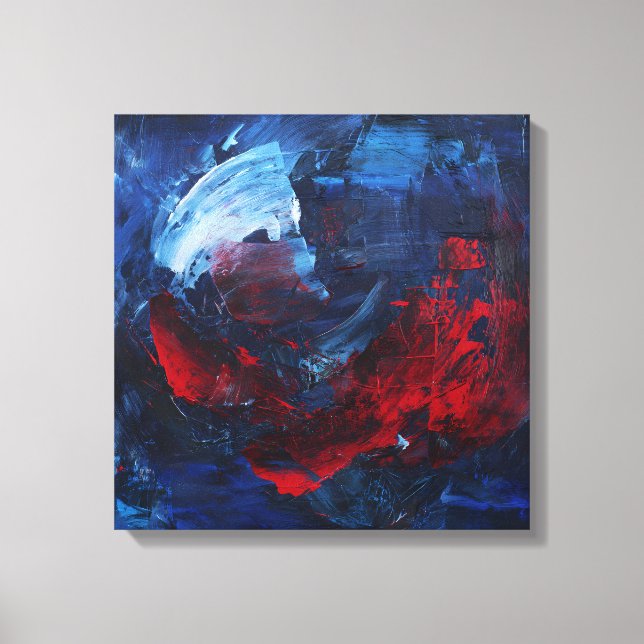 Impression sur toile abstraite tourbillonnante rou (Recto)