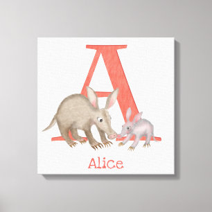 Impression sur toile Animal ABC A comme aardvark