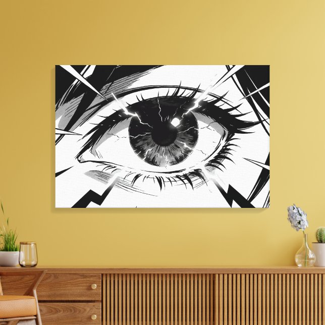 Impression sur toile Anime Eye Cracked Vision (Insitu(Salon))