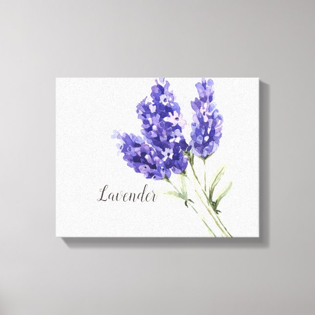 Impression sur toile aquarelle de fleurs de lavand (Recto)
