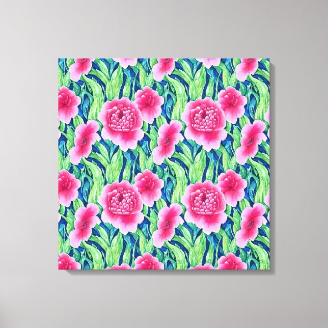 Impression sur toile aux fleurs à l'aquarelle (Recto)