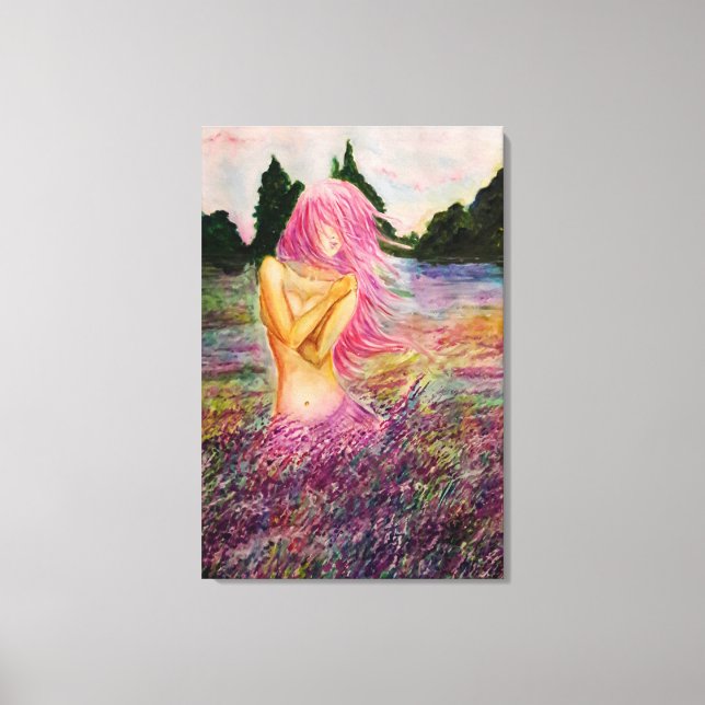 Impression sur toile avec arôme de lavande - Peint (Recto)