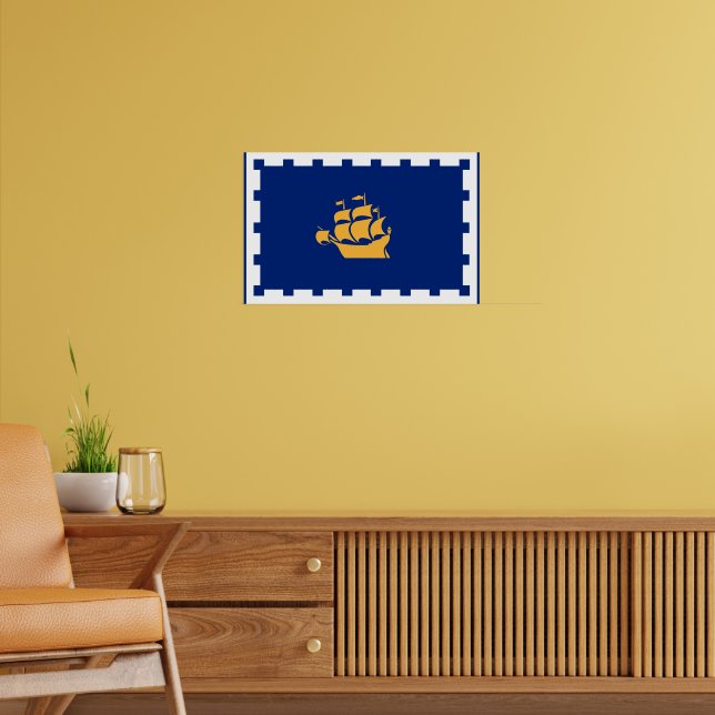 Impression sur toile avec le drapeau de la ville d (Salon 2)