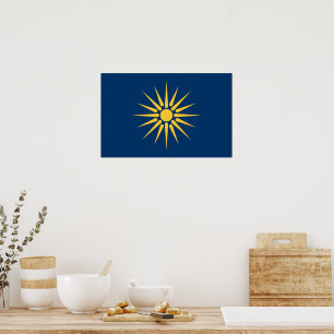 Impression sur toile avec le drapeau de Macédoine,
