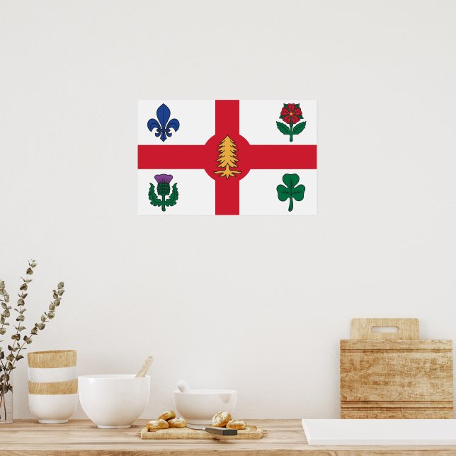 Impression sur toile avec le drapeau de Montréal,  (Cuisine)