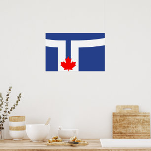 Impression sur toile avec le drapeau de Toronto, C