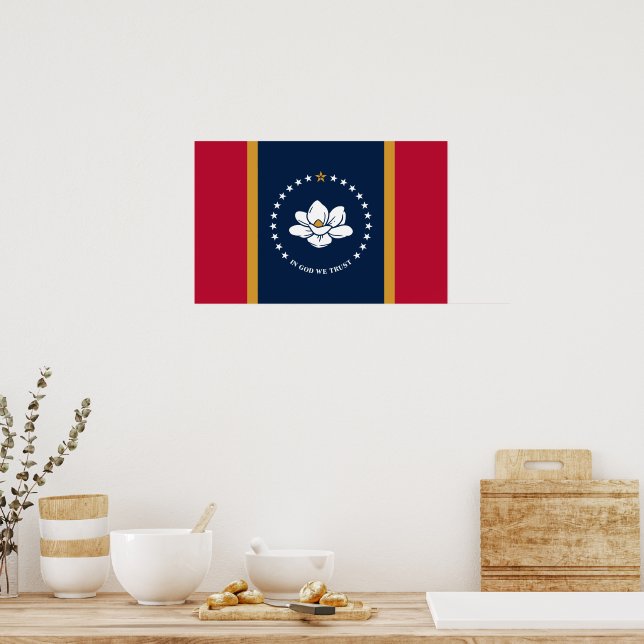 Impression sur toile avec le drapeau du Mississipp (Cuisine)