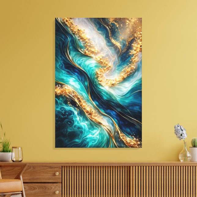 Impression sur toile avec tourbillons de marbre tu (Insitu(Salon))