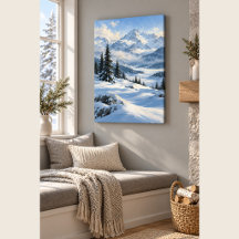 Impression sur toile Bleu de Champ de Neige