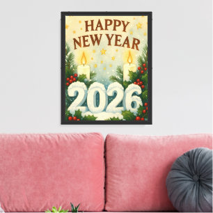 impression sur toile bonne année 2026 cosy et heur