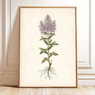Impression sur toile botanique de cottage vintage